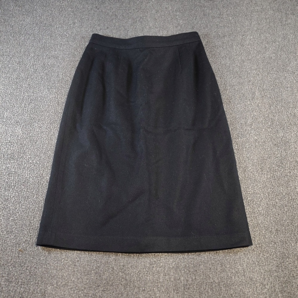 Block Island Wool Skirt Womens 12P Black A-Line Career Classic Professional